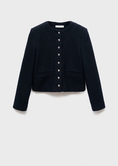 Женский синий жакет Mango артикул 17045817 56 1 season Фото ракурс 3 - Женский синий жакет Mango артикул 17045817 56 1 season