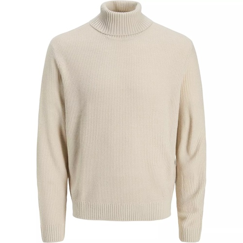 Фото ракурс 1 - Мужской бежевый джемпер Jack & Jones артикул 12279279 moonbeam FW2025