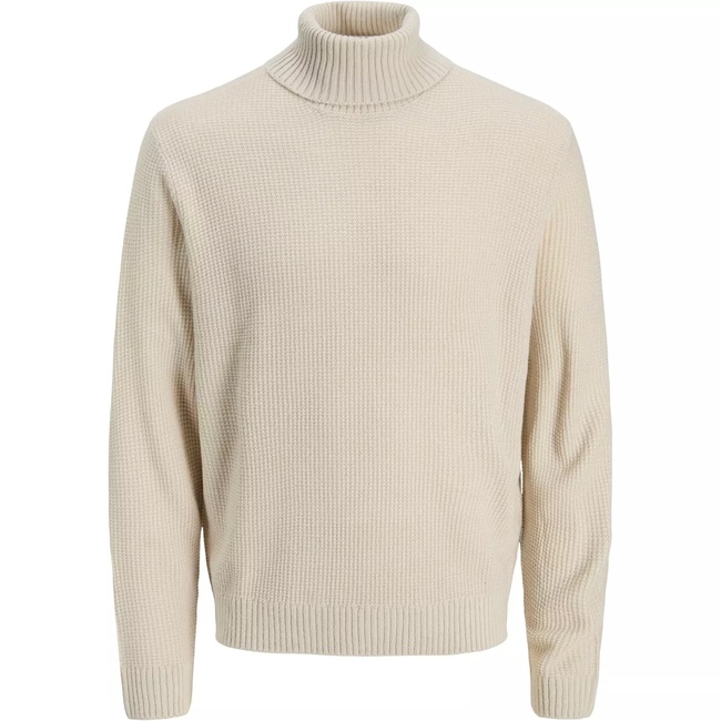 Фото ракурс 1 - Мужской бежевый джемпер Jack & Jones артикул 12279279 moonbeam FW2025