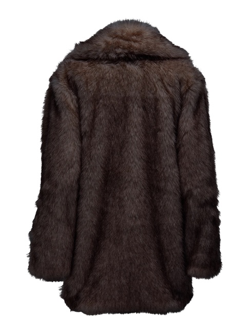 Женская коричневая шуба Only артикул 15348976 Chocolate Torte FW2025 Фото ракурс 2 - Женская коричневая шуба Only артикул 15348976 Chocolate Torte FW2025