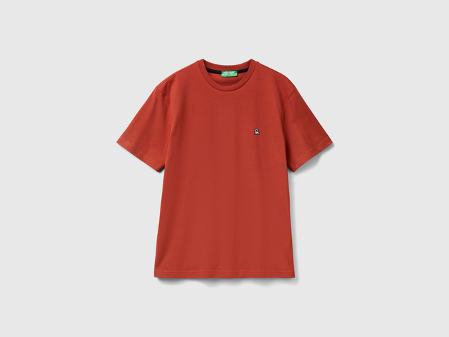 Фото ракурс 5 - Чоловіча червона футболка Benetton артикул 3MI5J1AF7 61J 25A