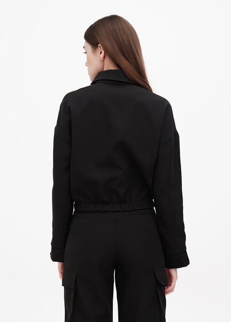 Фото ракурс 2 - Женская чёрная куртка EQUILIBRI  артикул VSV B Jacket Black SS2024