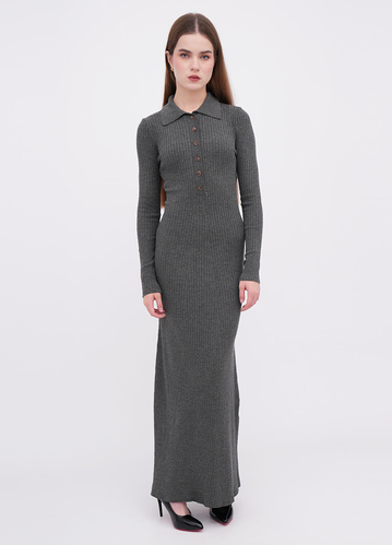 Фото ракурс 1 - Жіноча сіра сукня EQUILIBRI артикул W352 032 000 Dark grey FW2025