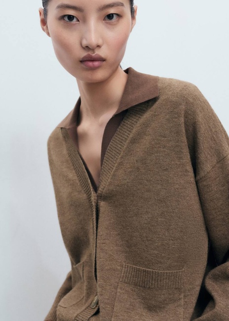 Женский коричневый кардиган Mango артикул 17065798 35 1 season Фото ракурс 3 - Женский коричневый кардиган Mango артикул 17065798 35 1 season