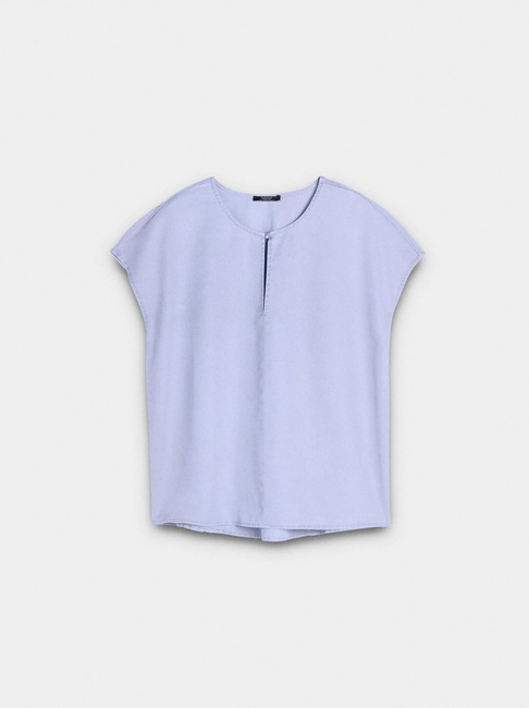 Женская синяя блузка Parfois артикул 240417 _BL FW2025 Фото ракурс 5 - Женская синяя блузка Parfois артикул 240417 _BL FW2025