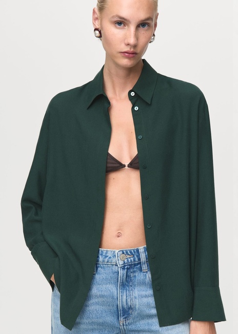 Фото ракурс 5 - Жіноча зелена сорочка Mango артикул 17084140 43 1 season