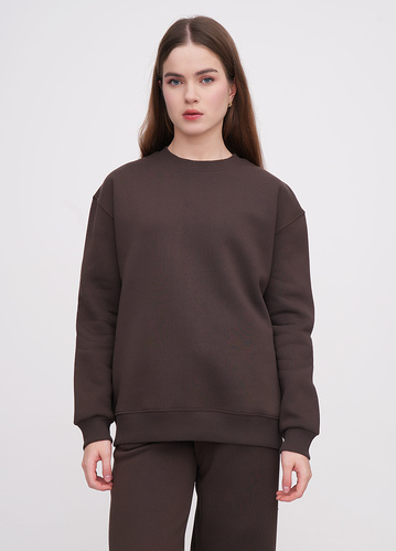 Фото ракурс 1 - Жіночий коричневий світшот EQUILIBRI артикул W291 052 100 Brown FW2025