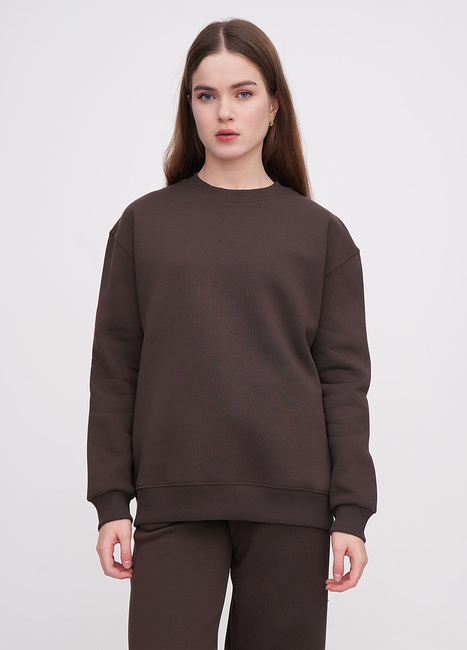 Жіночий коричневий світшот EQUILIBRI артикул W291 052 100 Brown FW2025 Фото ракурс 1 - Жіночий коричневий світшот EQUILIBRI артикул W291 052 100 Brown FW2025