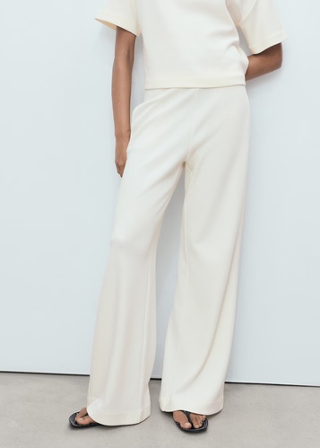 Фото ракурс 1 - Женские молочные брюки Mango артикул 17084095 05 1 season