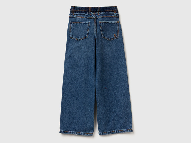 Синие джинсы для девочек Benetton артикул 488PCE04B.G 901 25A Фото ракурс 2 - Синие джинсы для девочек Benetton артикул 488PCE04B.G 901 25A
