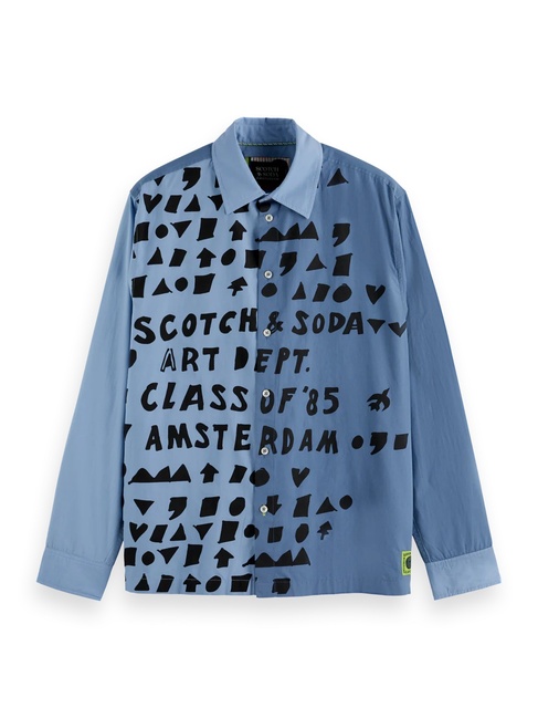 Фото ракурс 5 - Мужская голубая рубашка SCOTCH & SODA артикул 181708 410 FW2025