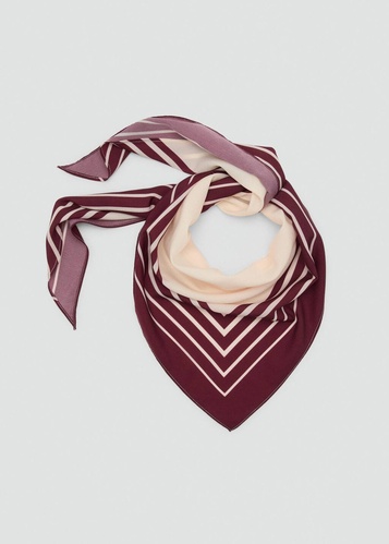 Фото ракурс 1 - Женский бордово-молочный шарф Mango артикул 17004096 05 1 season