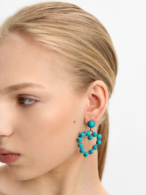 Жіночі бірюзові сережки Parfois артикул 232533 _TQ SS2025 Фото ракурс 3 - Жіночі бірюзові сережки Parfois артикул 232533 _TQ SS2025