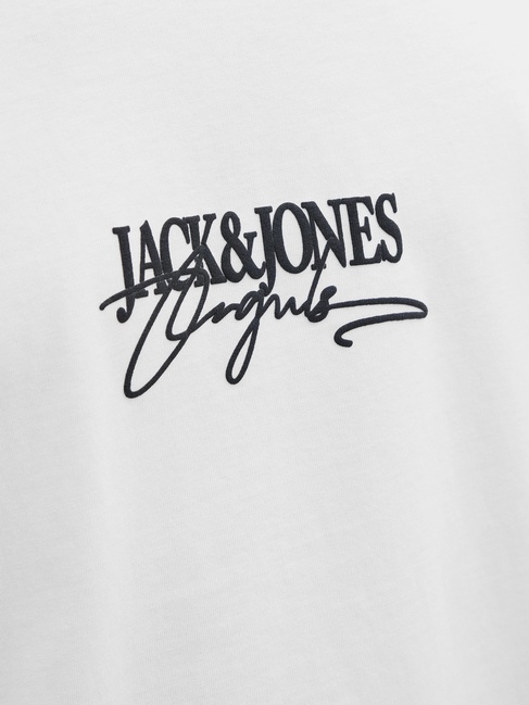 Фото ракурс 5 - Мужская белая футболка Jack & Jones артикул 12276784 bright white FW2025