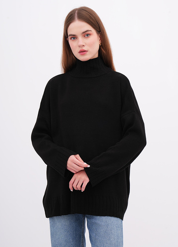 Фото ракурс 1 - Жіночий чорний светр EQUILIBRI артикул W342 057 000 Black FW2025