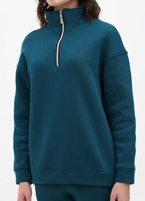 Фото ракурс 3 - Женский зелёный свитшот EQUILIBRI артикул EL FL Sweat Z Green FW2023