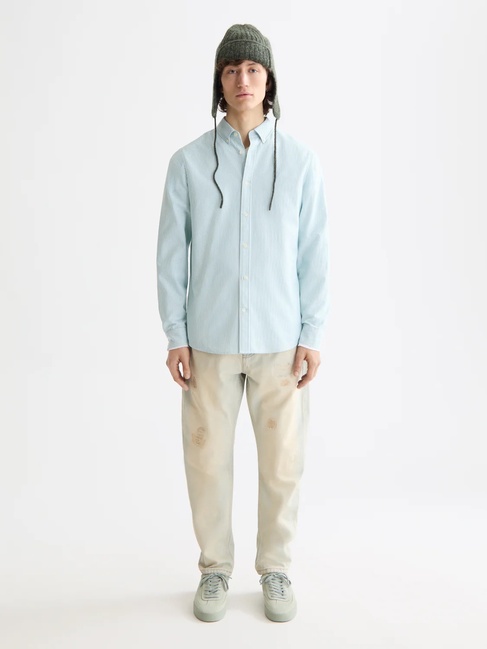 Мужская зеленая рубашка SCOTCH & SODA артикул 181231 300 FW2025 Фото ракурс 3 - Мужская зеленая рубашка SCOTCH & SODA артикул 181231 300 FW2025