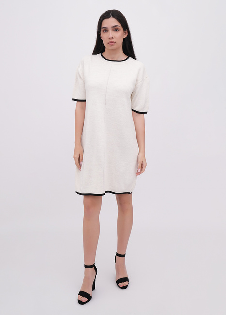 Женское молочное платье EQUILIBRI артикул W352 005 001 MILK FW2025 Фото ракурс 1 - Женское молочное платье EQUILIBRI артикул W352 005 001 MILK FW2025