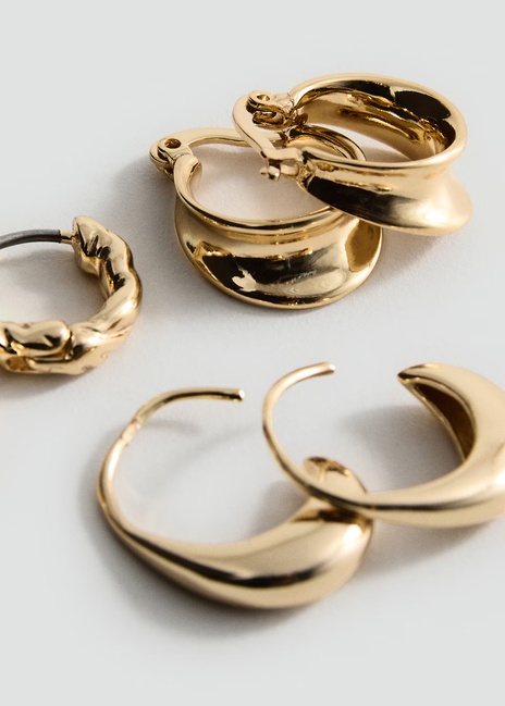 Женские бежевые серьги Mango артикул 17021140 OR 1 season Фото ракурс 1 - Женские бежевые серьги Mango артикул 17021140 OR 1 season