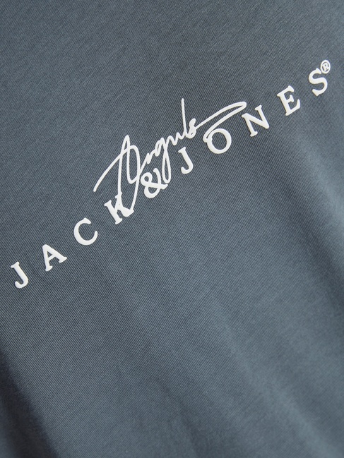 Фото ракурс 2 - Чоловіча блакитна футболка Jack & Jones артикул 12273163 Stormy Weather SS2025