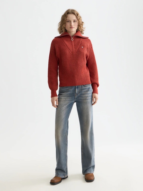 Женский красный свитер SCOTCH & SODA артикул U9B01037T U629 FW2025 Фото ракурс 3 - Женский красный свитер SCOTCH & SODA артикул U9B01037T U629 FW2025