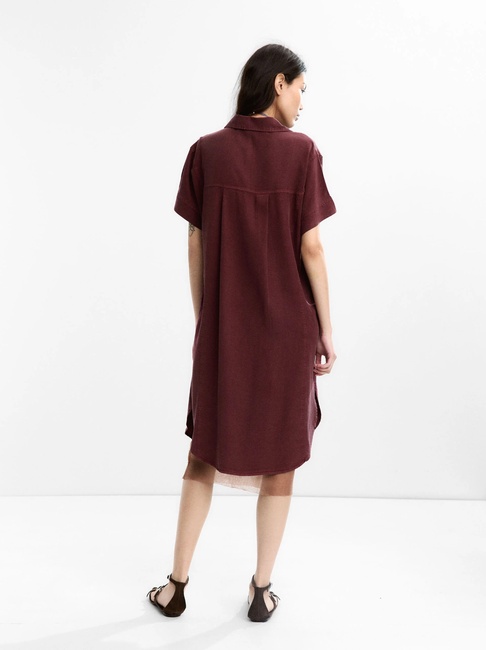 Фото ракурс 2 - Женское бордовое платье Parfois артикул 232234 _BU FW2025