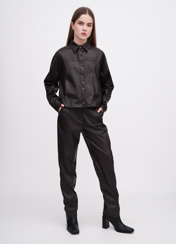 Фото ракурс 1 - Жіночі коричневі брюки EQUILIBRI артикул W491 074 200 Brown FW2025