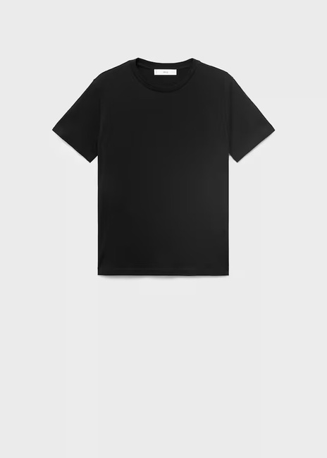 Фото ракурс 3 - Женская черная футболка Mango артикул 17091515 99 1 season