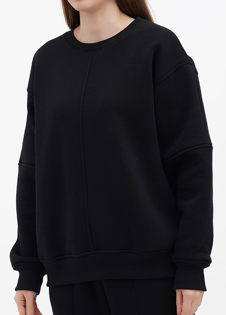 Фото ракурс 3 - Женский чёрный свитшот EQUILIBRI  артикул OD Sweat EQ Black FW2024