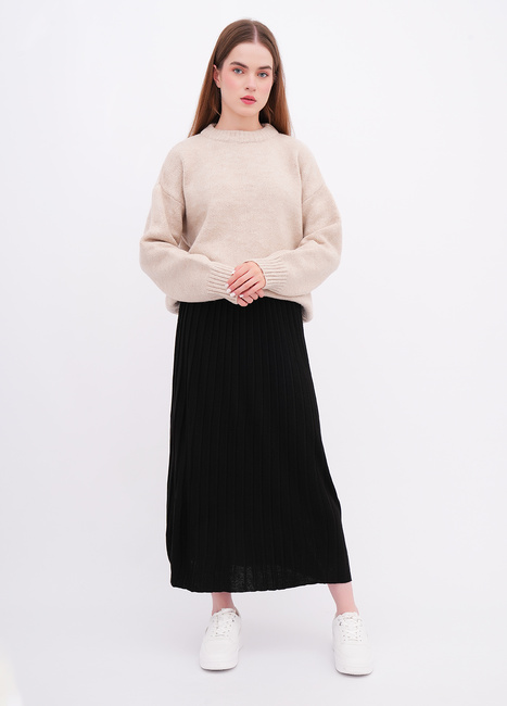 Фото ракурс 1 - Жіноча чорна спiдниця EQUILIBRI артикул W362 001 000 Black FW2025