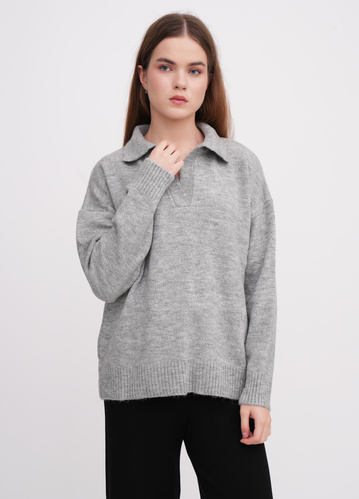 Фото ракурс 1 - Жіночий сірий светр EQUILIBRI артикул W342 079 001 Grey FW2025