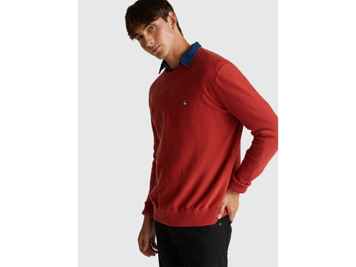 Фото ракурс 1 - Мужской коричневый свитер Benetton артикул 1V4KU10AF 01J 25A