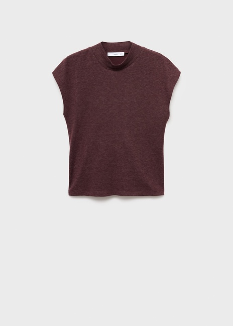 Жіноча бордова футболка Mango артикул 17085815 78 1 season Фото ракурс 3 - Жіноча бордова футболка Mango артикул 17085815 78 1 season