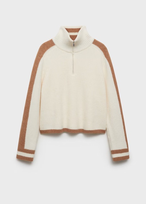 Фото ракурс 3 - Женский бежевый джемпер Mango артикул 77038274 09 7 season