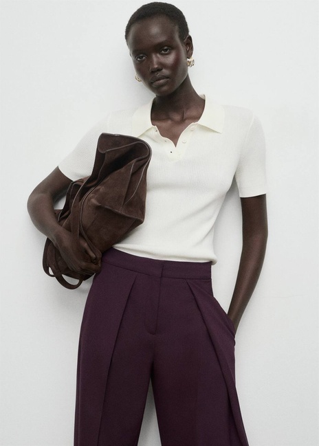 Фото ракурс 4 - Жіночі бордові брюки Mango артикул 17087909 76 1 season