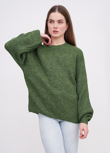 Фото ракурс 1 - Жіночий зелений светр EQUILIBRI артикул W342 081 000 Green FW2025