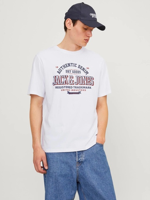 Фото ракурс 1 - Чоловіча біла футболка Jack & Jones артикул 12254862 White FW2024