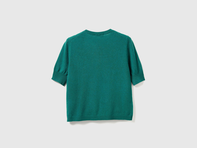 Фото ракурс 2 - Женский зеленый свитер Benetton артикул 1002D10D2 0C5 25A