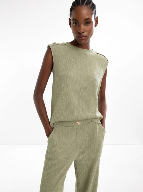 Жіноча зелена блузка Parfois артикул 236683 _GN FW2025 Фото ракурс 1 - Жіноча зелена блузка Parfois артикул 236683 _GN FW2025