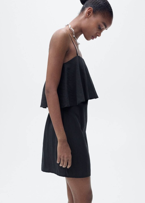 Женское черное платье Mango артикул 87057186 99 8 season Фото ракурс 4 - Женское черное платье Mango артикул 87057186 99 8 season