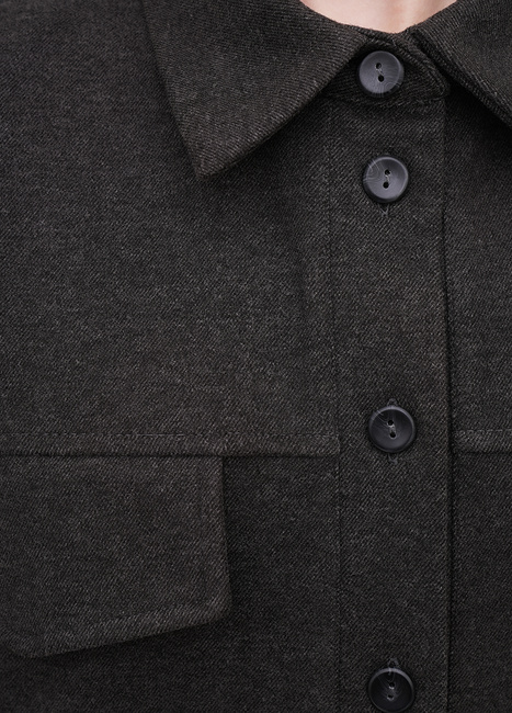 Фото ракурс 4 - Женская серая рубашка EQUILIBRI артикул W491 038 102 Grey FW2025