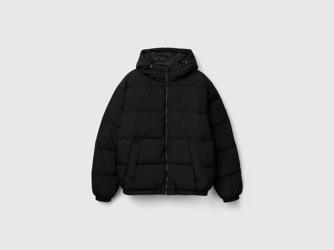 Фото ракурс 5 - Чоловіча чорна куртка Benetton артикул 2JF8UN05E 100 25A