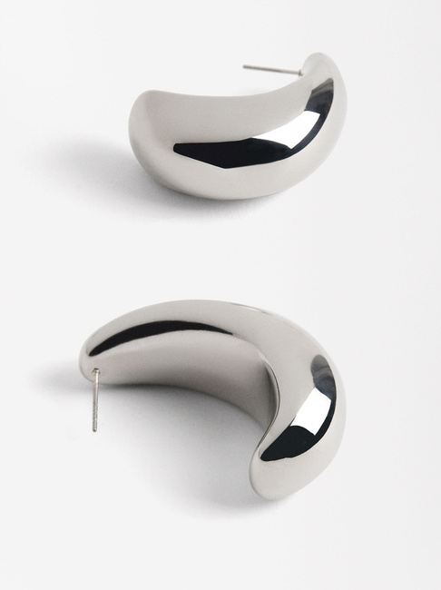 Женские серебряные серьги Parfois артикул 225171 _SV SS2025 Фото ракурс 2 - Женские серебряные серьги Parfois артикул 225171 _SV SS2025