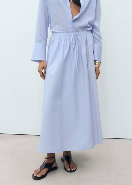 Женская голубая юбка Mango артикул 17061271 50 1 season Фото ракурс 1 - Женская голубая юбка Mango артикул 17061271 50 1 season