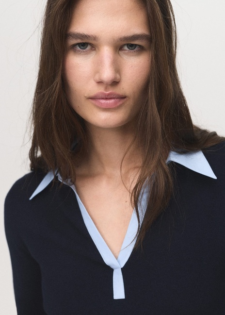 Жіночий синій джемпер Mango артикул 17005828 56 1 season Фото ракурс 4 - Жіночий синій джемпер Mango артикул 17005828 56 1 season