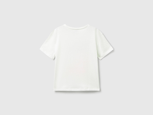 Фото ракурс 2 - Біла футболка Benetton для дівчаток артикул 3X1SG10JV.P 074 25A