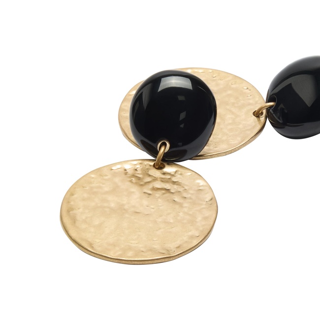 Женские золото-черные серьги Parfois артикул 239049 _BK FW2025 Фото ракурс 2 - Женские золото-черные серьги Parfois артикул 239049 _BK FW2025