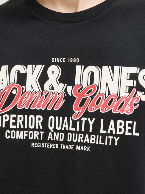 Чоловіча чорна футболка Jack & Jones артикул 12279535 Black FW2025 Фото ракурс 6 - Чоловіча чорна футболка Jack & Jones артикул 12279535 Black FW2025