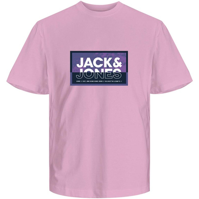 Фото ракурс 1 - Мужская розовая футболка Jack & Jones  артикул 12259908 Winsome Orchid FW2024