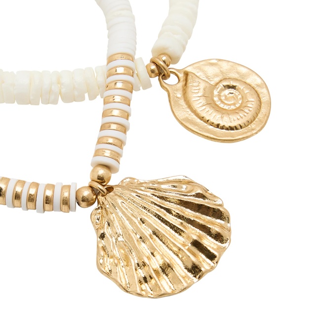 Жіночий біло-золотий браслет Parfois артикул 234987 _WT FW2025 Фото ракурс 3 - Жіночий біло-золотий браслет Parfois артикул 234987 _WT FW2025